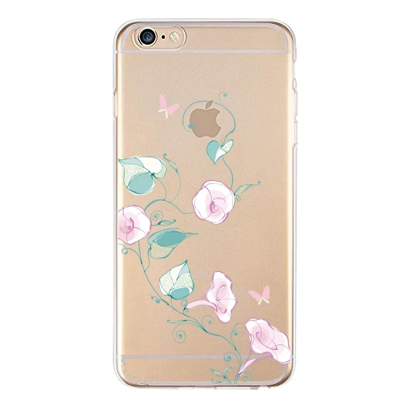 Мягкий прозрачный чехол из ТПУ с изображением животных для iPhone 4/4S 5 5S 6 6plus 7 8plus x