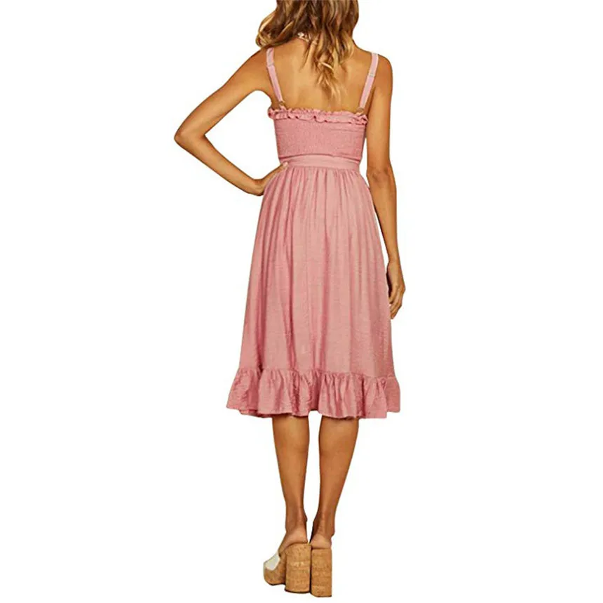 Женское однотонное платье с бантом и открытыми плечами летнее облегающее на