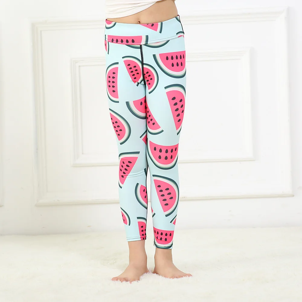 Подходящие детские леггинсы Красная Спортивная одежда с принтом арбуза для