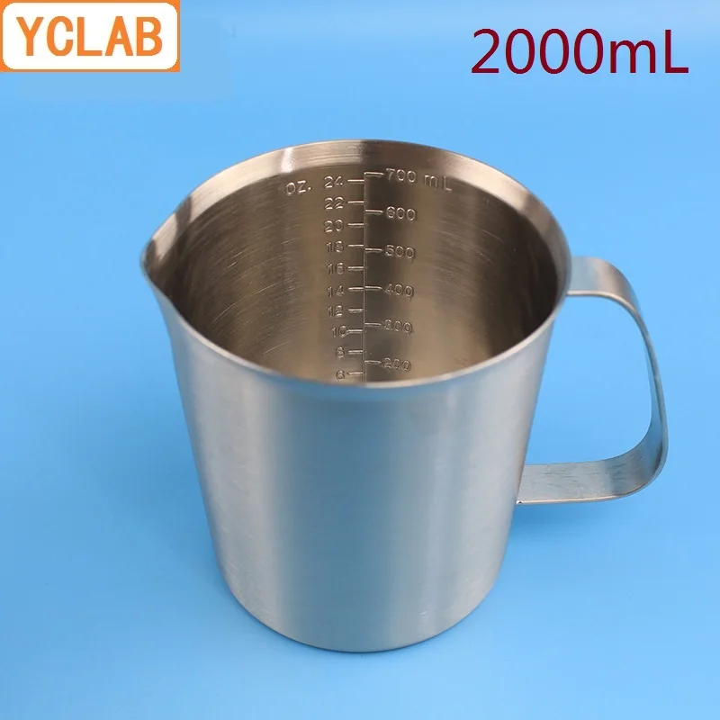 Мерная чашка YCLAB из нержавеющей стали 2000 мл 304 2 л для пробирки лаборатория кухня