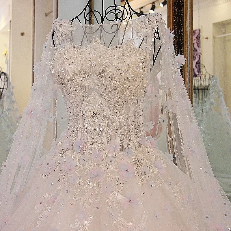 LS54770 роскошное свадебное платье с длинной накидкой бальное фатиновое корсетом