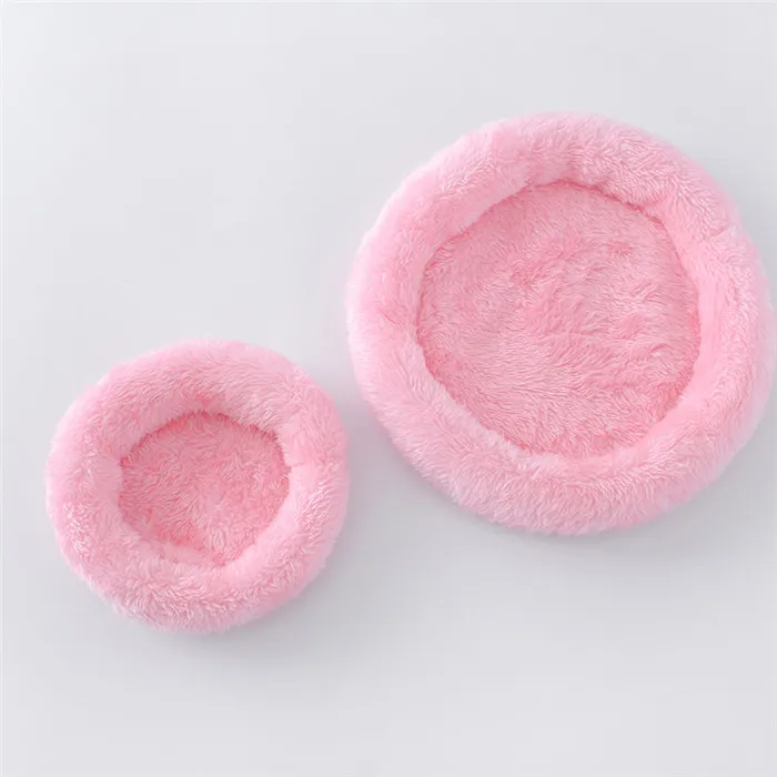 Pink Зимняя теплая кровать хомяка мягкая шерсть Ferret крыса морская свинка коврик круглый коврик белка кролик малая клетка для животных Товары для домашних животных 27 - Цвет: Pink