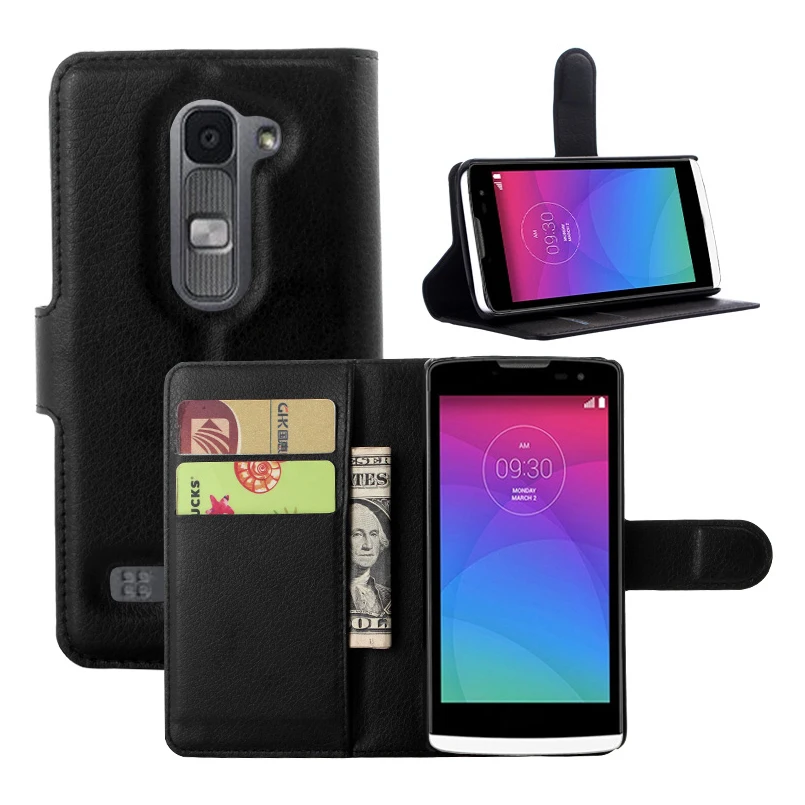 Original PU Leather Wallet Case For LG LEON/C40/H340N Phone Bag Cover With Stand Function Movie And Credit Card Slot Brown | Мобильные