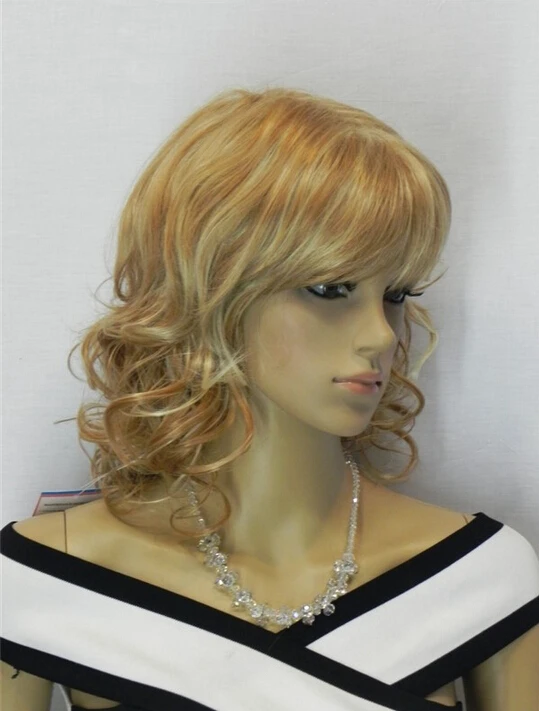 DYZ+++507 New Cosplay Short Golden Curly Fashion Wigs women's peruca hair queen wigs |