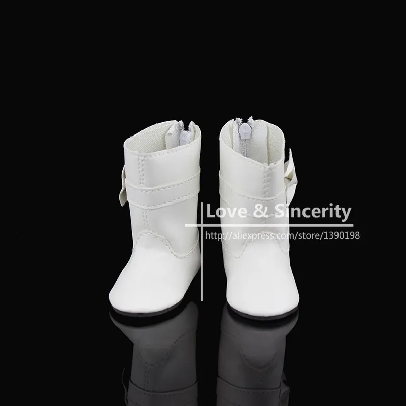 Белый кожаный ботинок для 18 дюймовой американской куклы кукольная обувь 45 см|doll