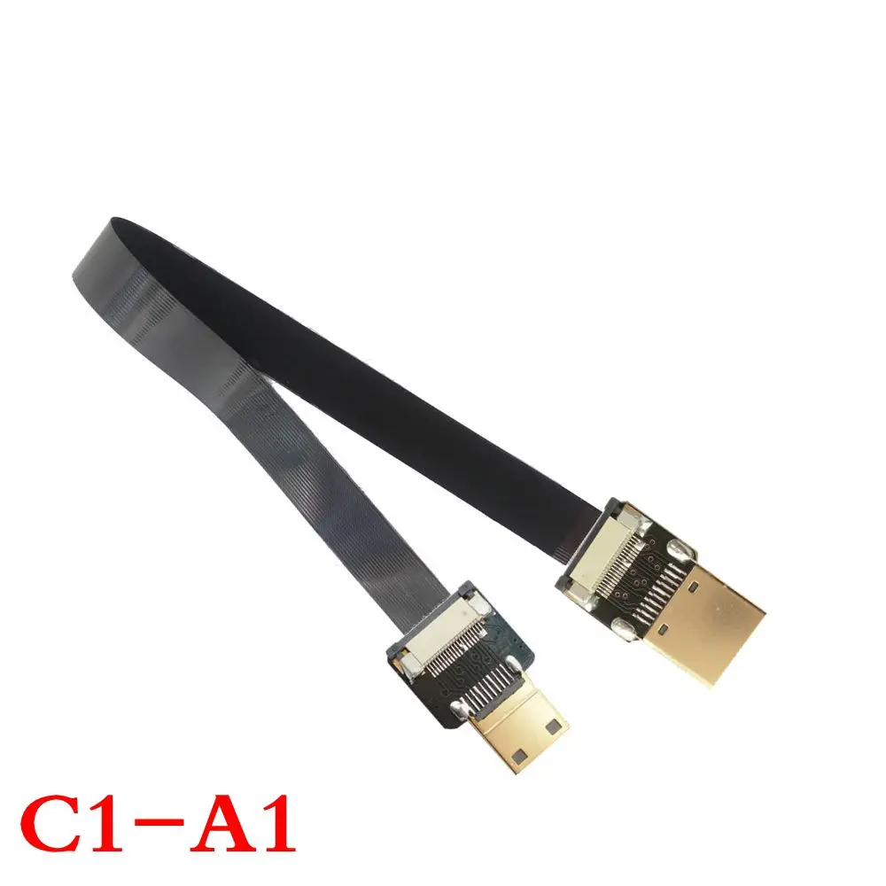 Плоский кабель с углом 90 градусов FPV HDMI-совместимый штекер к мини-hdmi FPC для