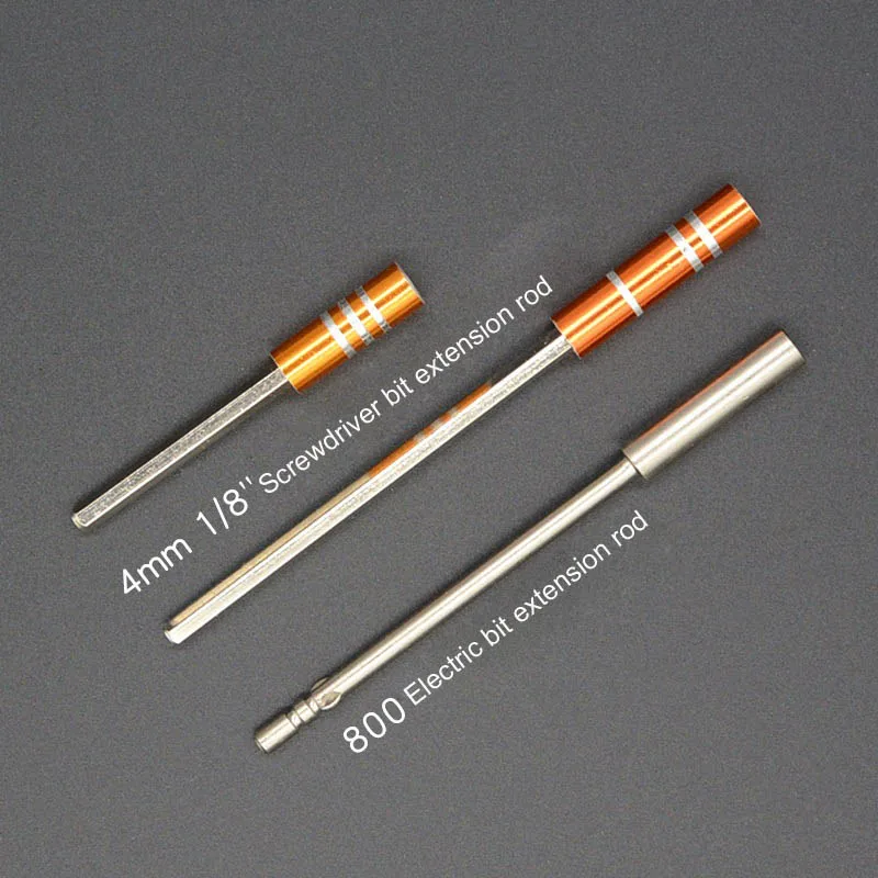 800 4mm Round shank Electric Screwdriver bit Extension Bar + 4mm 1/8" Drive Hex Socket extend rod  10cm & 6cm Length