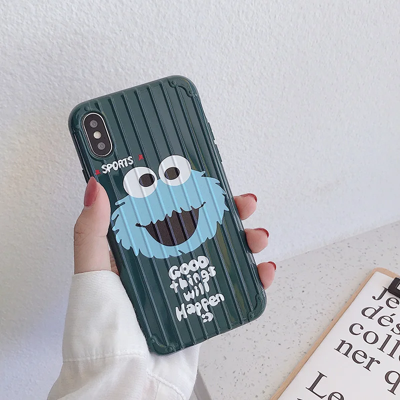 Мультяшный чехол для iPhone XR Max мобильного телефона 7 8 Plus Sesame Street IMD мягкий