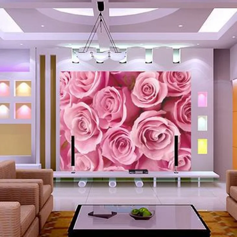 Пользовательские 3d стерео обои современные короткие гостиной диван Розовые розы