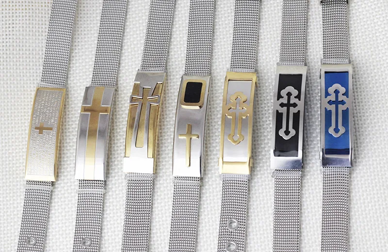 Дэвид Kabel мужские часы ремешок браслет запястье крест из нержавеющей стали |