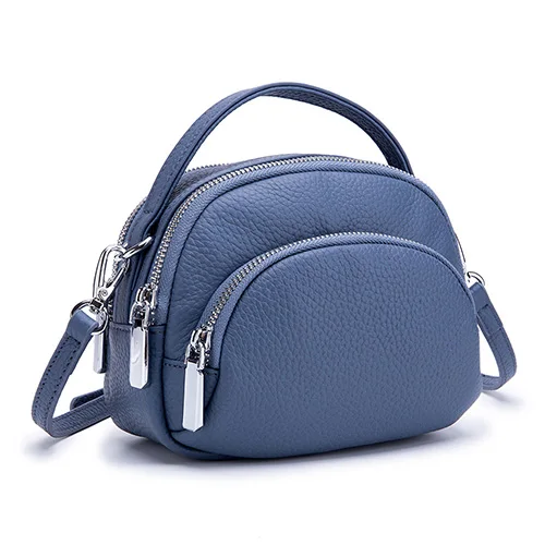 Sky Blue COMFORSKIN, Новое поступление, три отделения на молнии, сумка через плечо из натуральной кожи, женские сумки-мессенджеры, Брендовые женские сумки - Цвет: Sky Blue