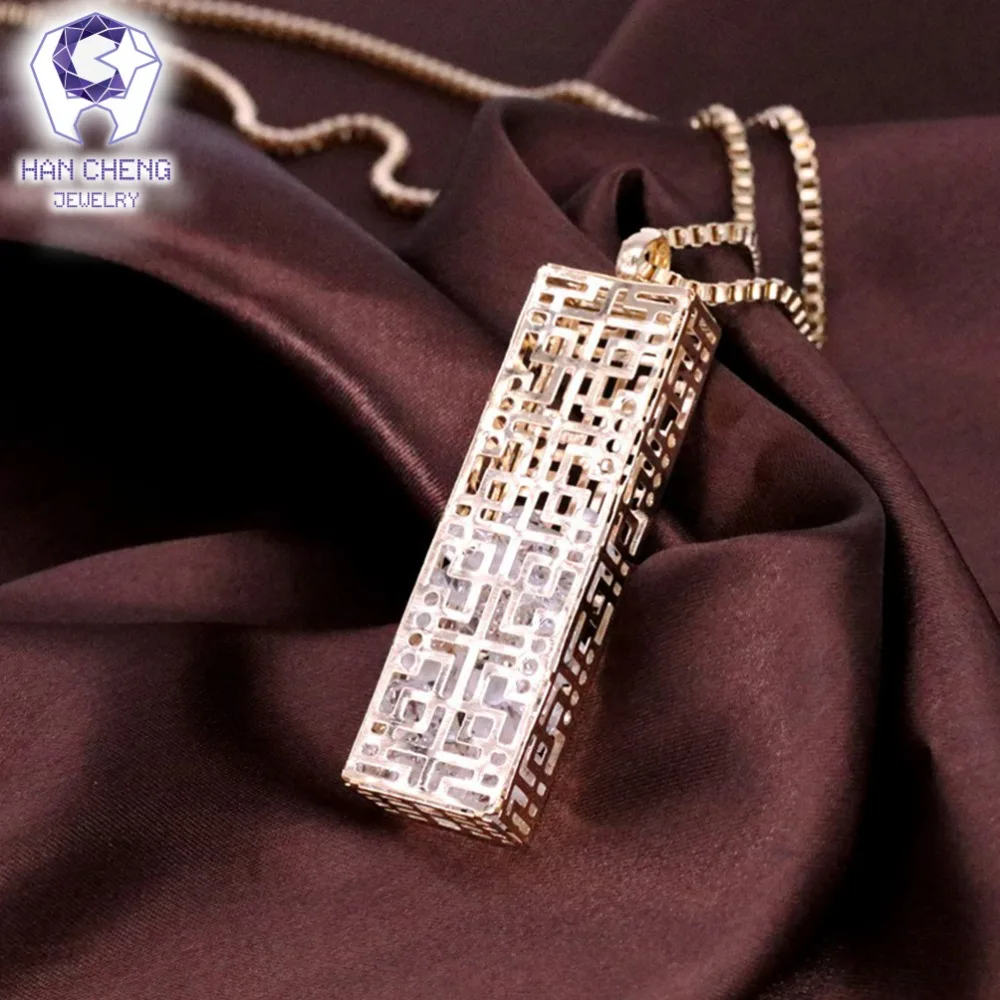 Fashion Cuboid Hollow Vintage Cage Fill Rhinestone Statement Necklace Women Long Plated Gold Chain Necklaces &amp Pendants Jewelry |