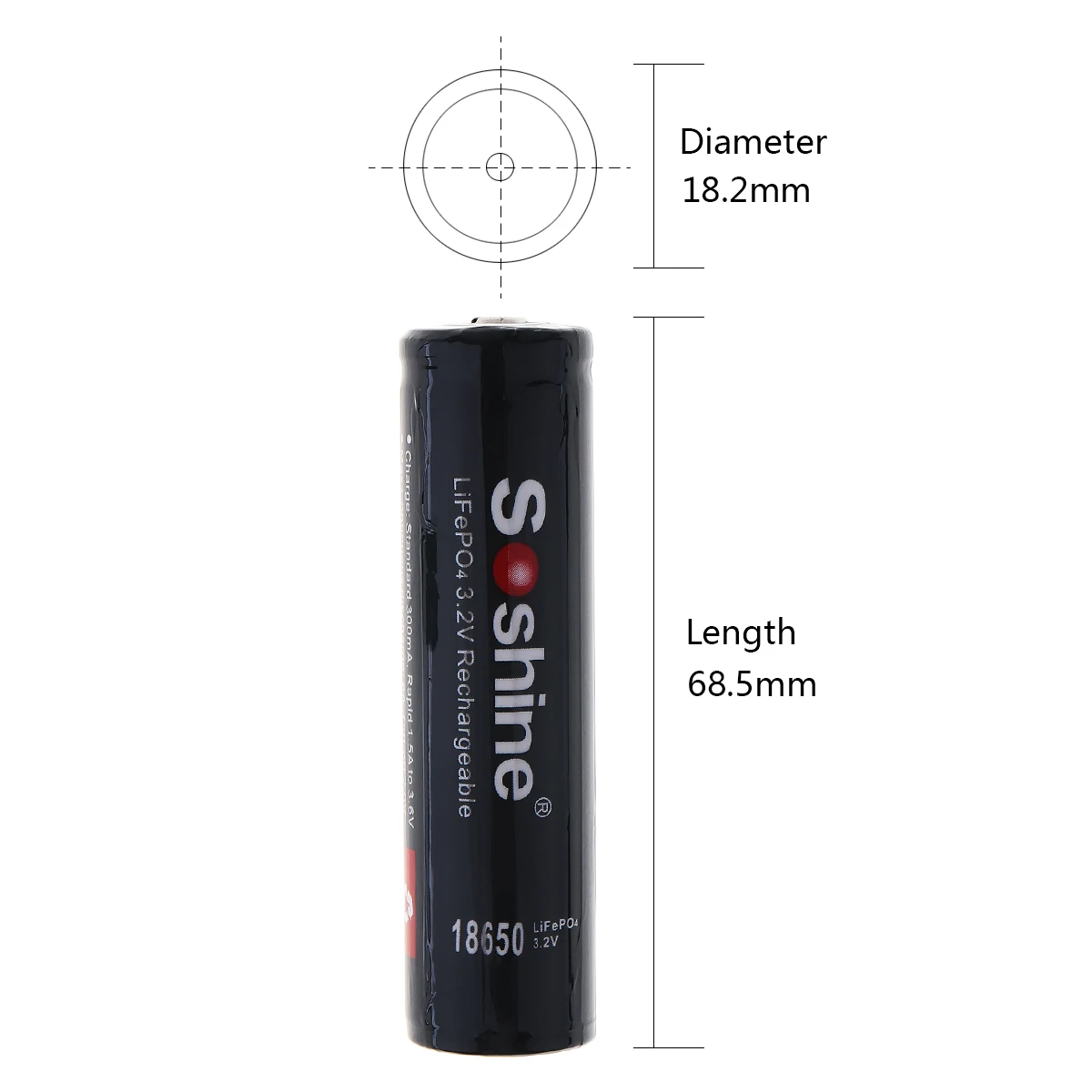 Soshine 2шт 1800mAh LiFePO4 3 2 V 18650 аккумуляторная батарея с защищенной печатной платой +