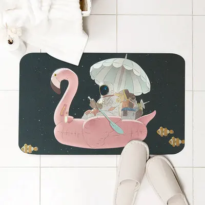 

Flamingo Carpet Slim Toilet Door Mat Bathroom Non-Slip Water-Absorbing Quick-Drying Rug