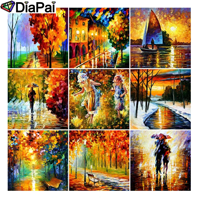 

DIAPAI 5D DIY Diamond Painting Full Square/Round Drill "Color tree landscape" 3D Embroidery Cross Stitch 5D Decor Gift