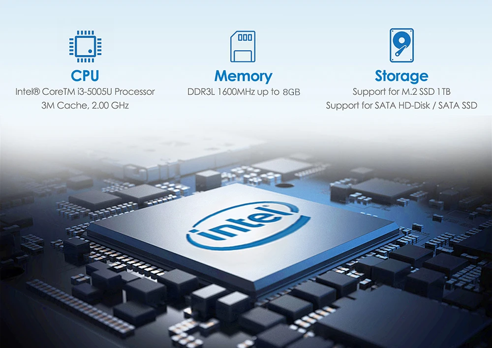 Beelink L55 мини-ПК размером с ладонь Windows 10 Intel Core i3 5005U 8 Гб DDR3 256/512 ГБ SSD 2,4 ГГц+ 5,8 ггц WiFi 1000 Мбит/с Bluetooth