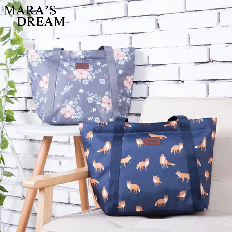 

Mara's Dream Small Fox Printed Women's Casual Tote Female Female Shopping Bag Ladies Single Shoulder Handbag Simple Beach Bag