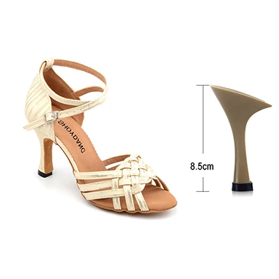 Golden 8.5cm-5059 SHOYDANC/женская Танцевальная бальная туфля для танго; женская обувь на каблуке; женская обувь для латиноамериканских танцев; четыре цвета - Цвет: Golden 8.5cm-5059