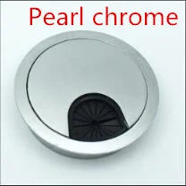 Pearl chrome Крышка отверстия из цинкового сплава для настольной линии компьютерная настольная розетка порт кабель-каналы декоративная крышка заглушка отверстие для настольной линии - Color: Pearl chrome
