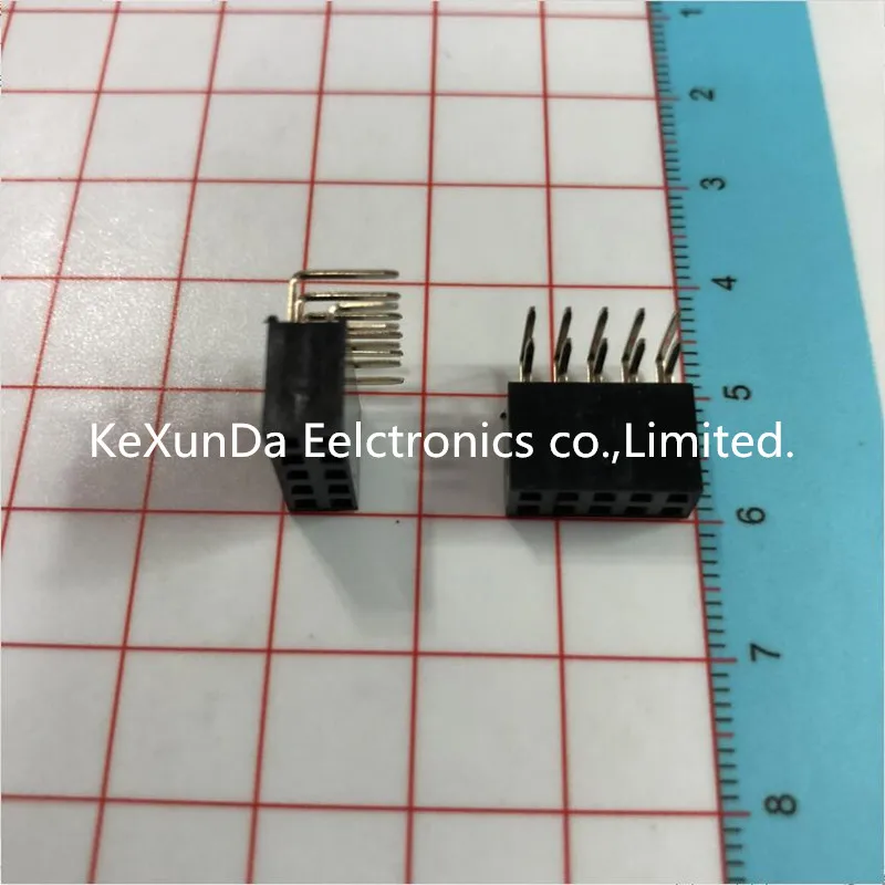 20 шт. ROHS 2 54 мм 2*5 R 2X5R двухрядные штырьковые коннекторы с прямым углом|female header|header