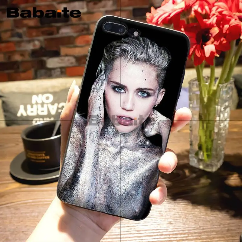 A15 Babaite Майли Сайрус мягкий резиновый черный чехол для телефона для iPhone 5 5Sx 6 7 7plus 8 8Plus X XS MAX XR 11 11pro 11promax - Цвет: A15