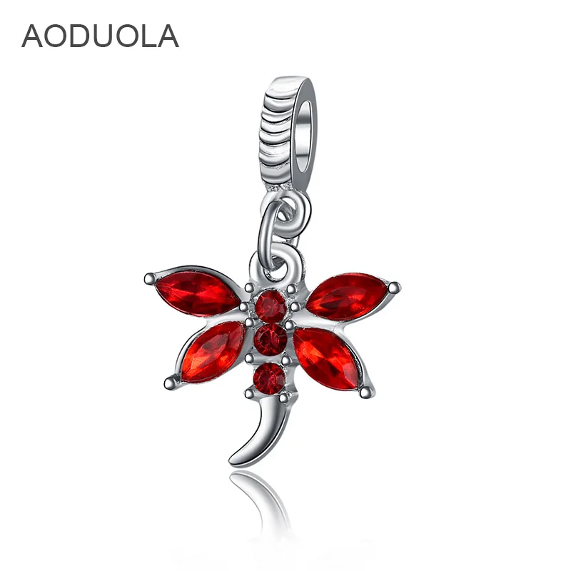 Aoduola 5 шт. Хрустальные Бусины кулоны в форме стрекозы браслеты ожерелья и
