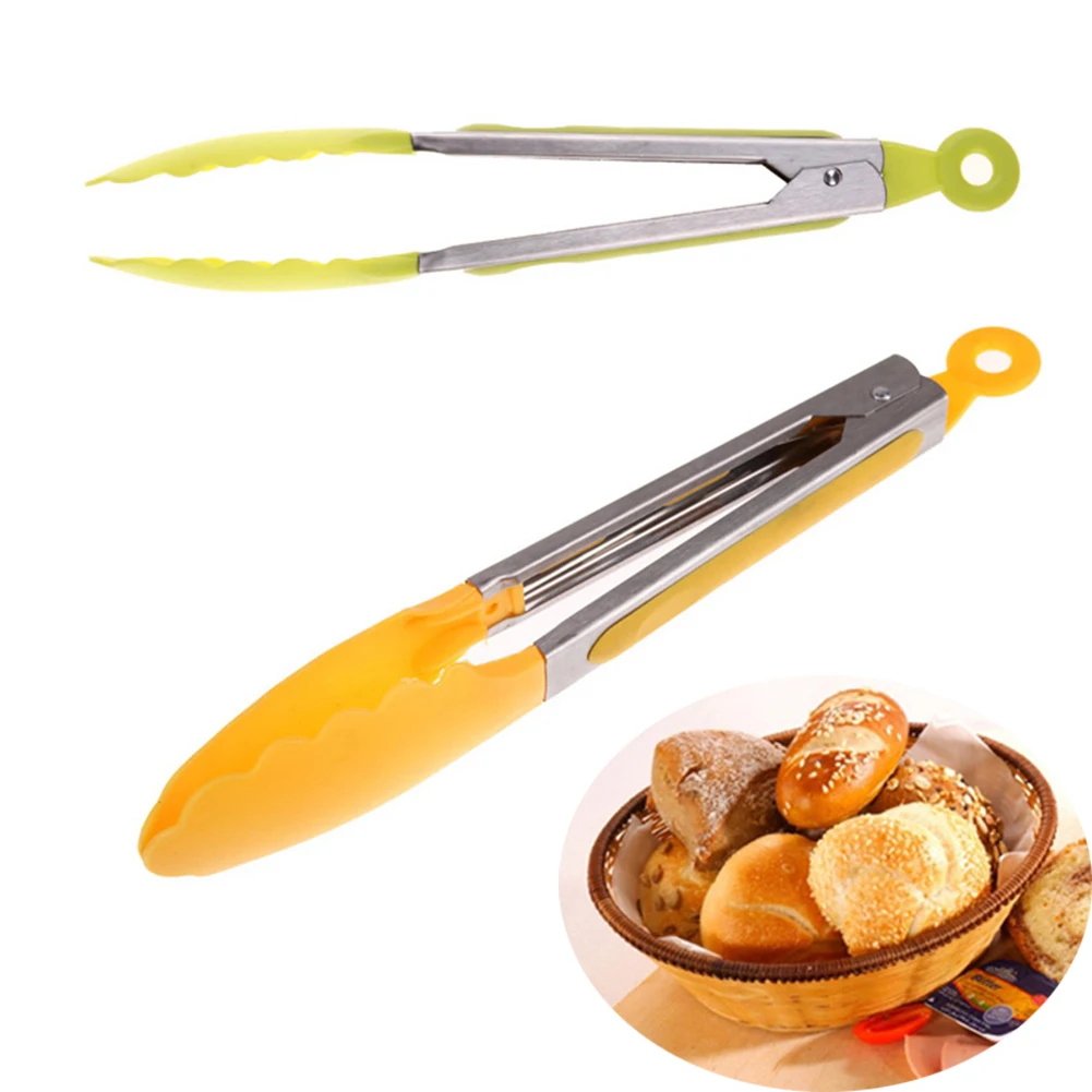Kitchen Tongs BBQ Accessories Anti-Burn Silicone Picnic Food Clip Vegetable Cake Randomly Color | Дом и сад
