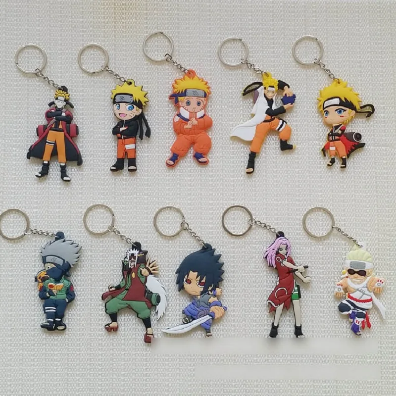 Cute keychain Figure Uzumaki Haruno Sakura Uchiha Sasuke Jiraiya Gaara GamaKichi ornaments Kids Birthday Christmas Gifts Toys | Игрушки и