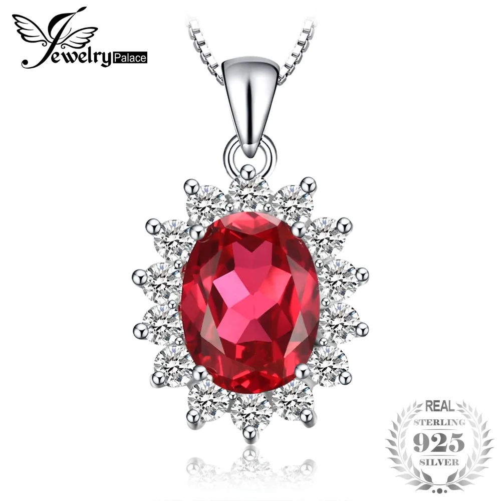 Jewelrypalace Овальный 3.2ct Принцесса Диана Уильям Кейт Миддлтон создан красный рубин