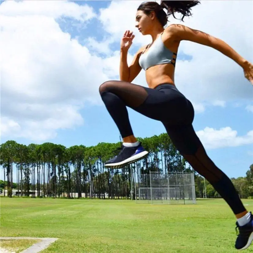 Женские Лоскутные штаны спортивные Леггинсы для фитнеса обтягивающие хлопковые