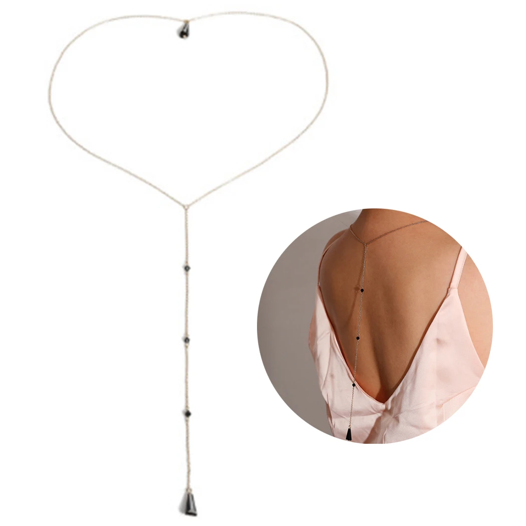 Ожерелье-цепочка в виде капли воды на спине пляжные украшения элегантные длинные