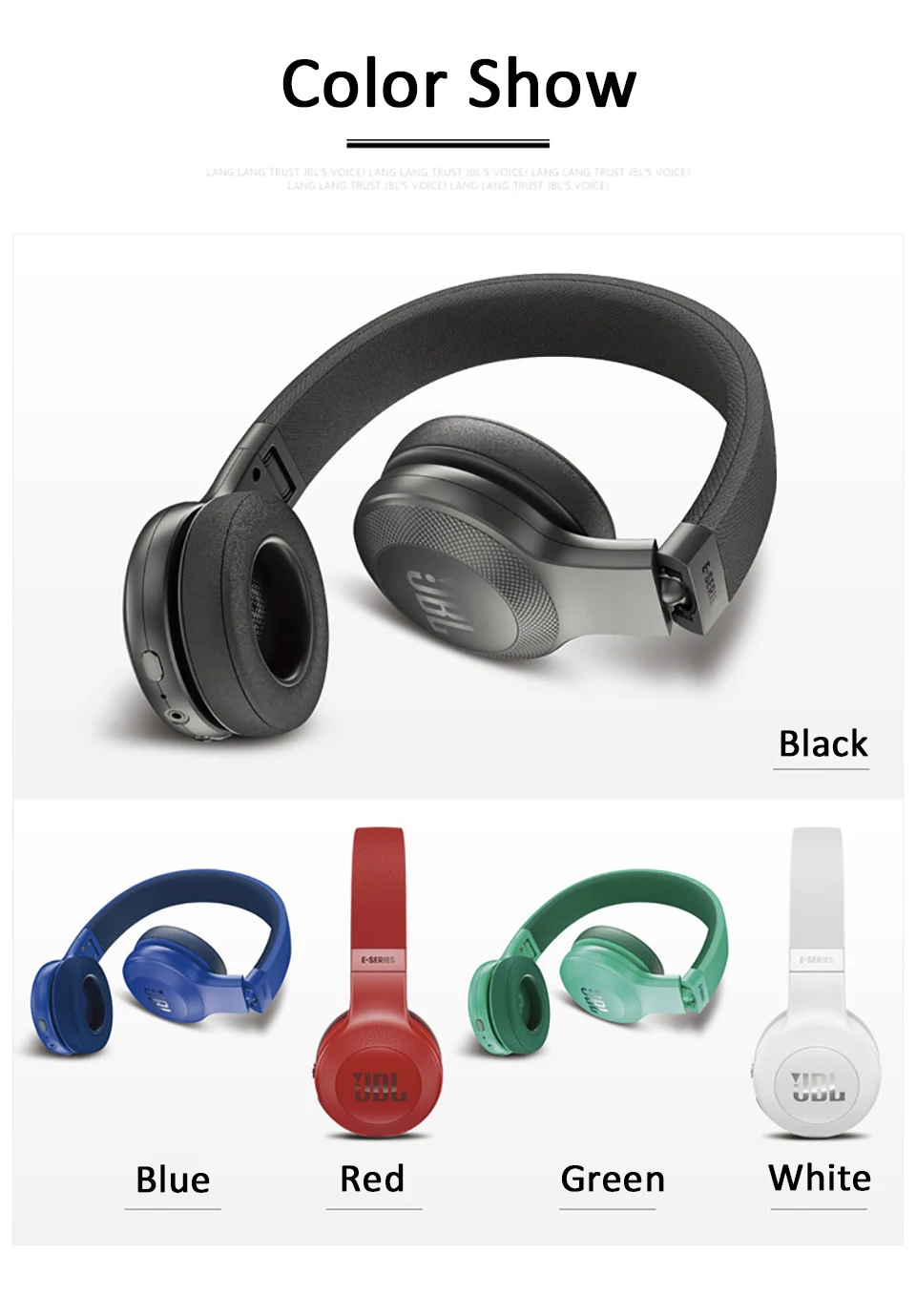 Новая гарнитура JBL E45BT с активным шумоподавлением, беспроводные bluetooth-наушники, портативные складные наушники с супер HiFi глубокими басами