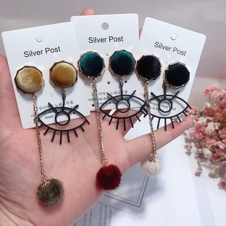 Большой Глаз Асимметричная кисточкой серьги серебро 925 Сообщение