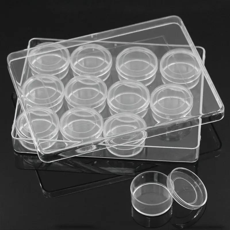 Прозрачный пластик косметическая пудра Чехол Коробка для хранения ювелирных