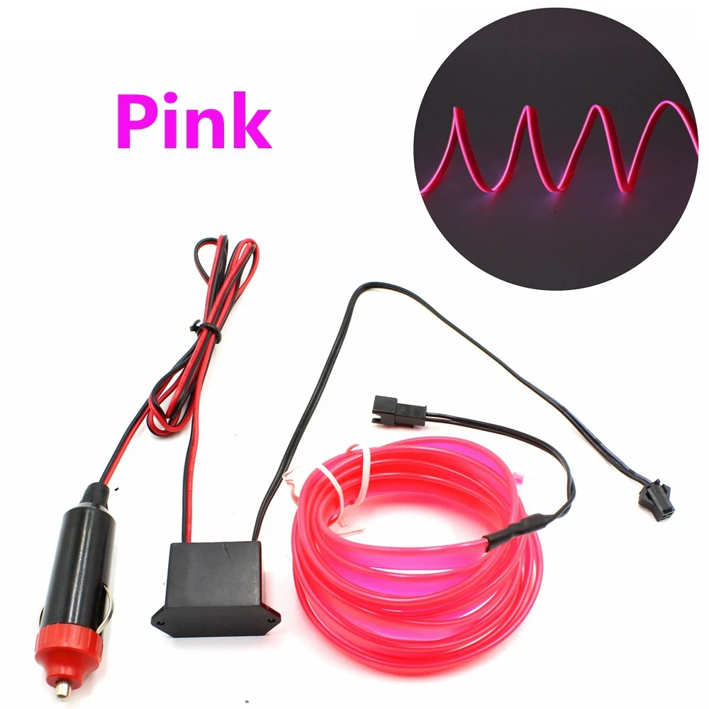 Pink 1/2/3/5/10M AC/DC 12V EL провод с неоновым светом светодиодный светильник гибкий с пересекающимися мигающими звездами светящаяся веревка провода Водонепроницаемый Светодиодные ленты с 6 мм Швейные край - Испускаемый цвет: Pink