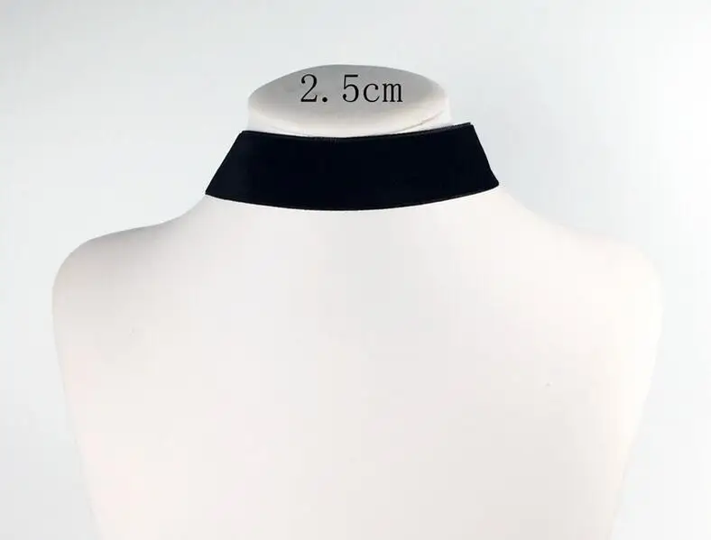 25mm Новинка, модное ювелирное изделие, черная ткань, кружево, татуировка, колье, ожерелье, подарок для женщин, девушек, простое Ретро готическое бархатное ожерелье - Окраска металла: 25mm