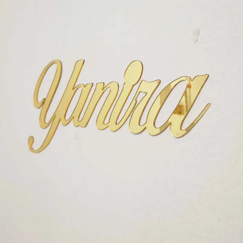 На заказ Зеркало Золотой Знак BabyShower Свадебные украшения персонализированные акриловые имя знак вечерние настенные вешалки