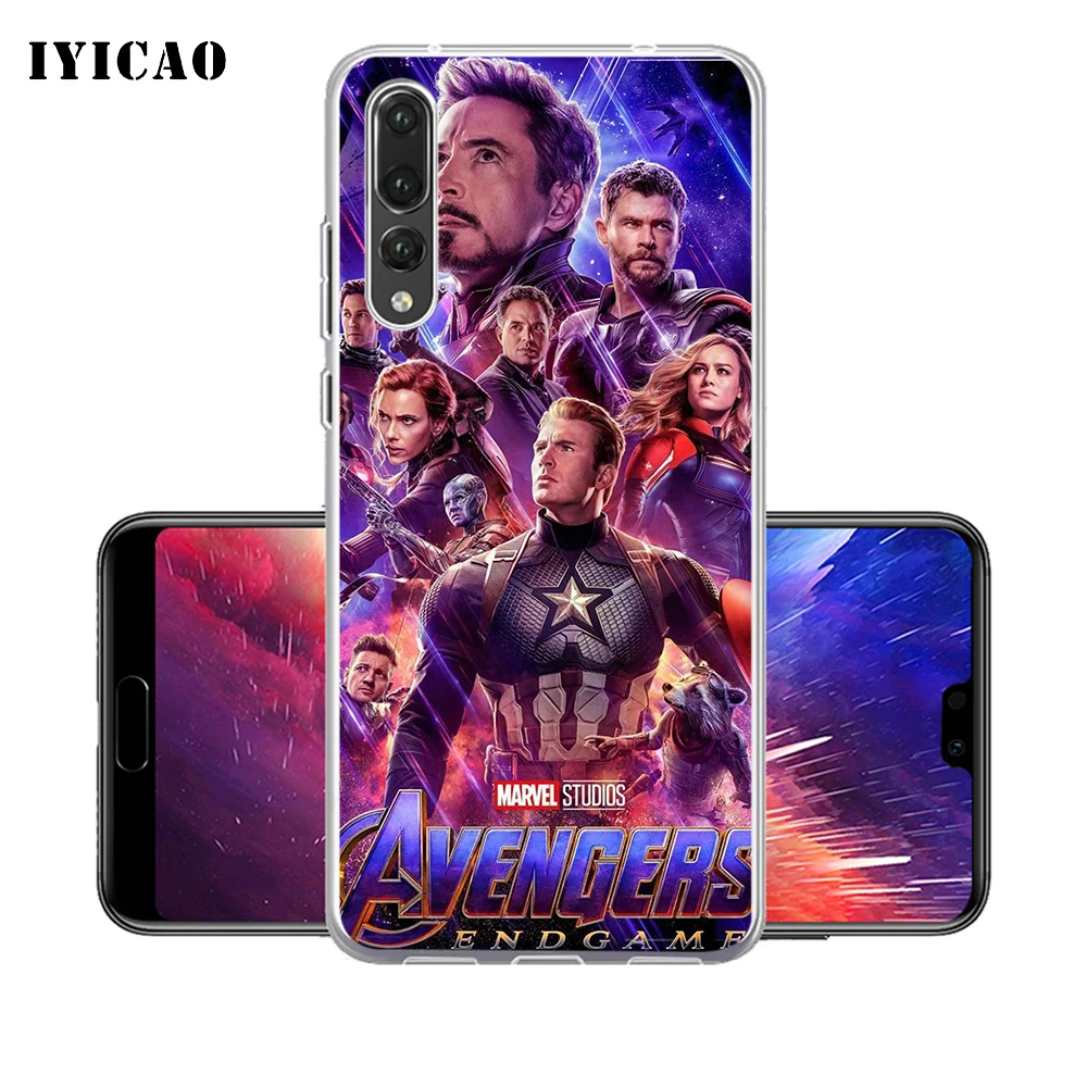 Мягкий силиконовый чехол для телефона IYICAO Avengers Endgame movie Huawei P30 P20 Pro P10 P9 P8 Lite P Smart
