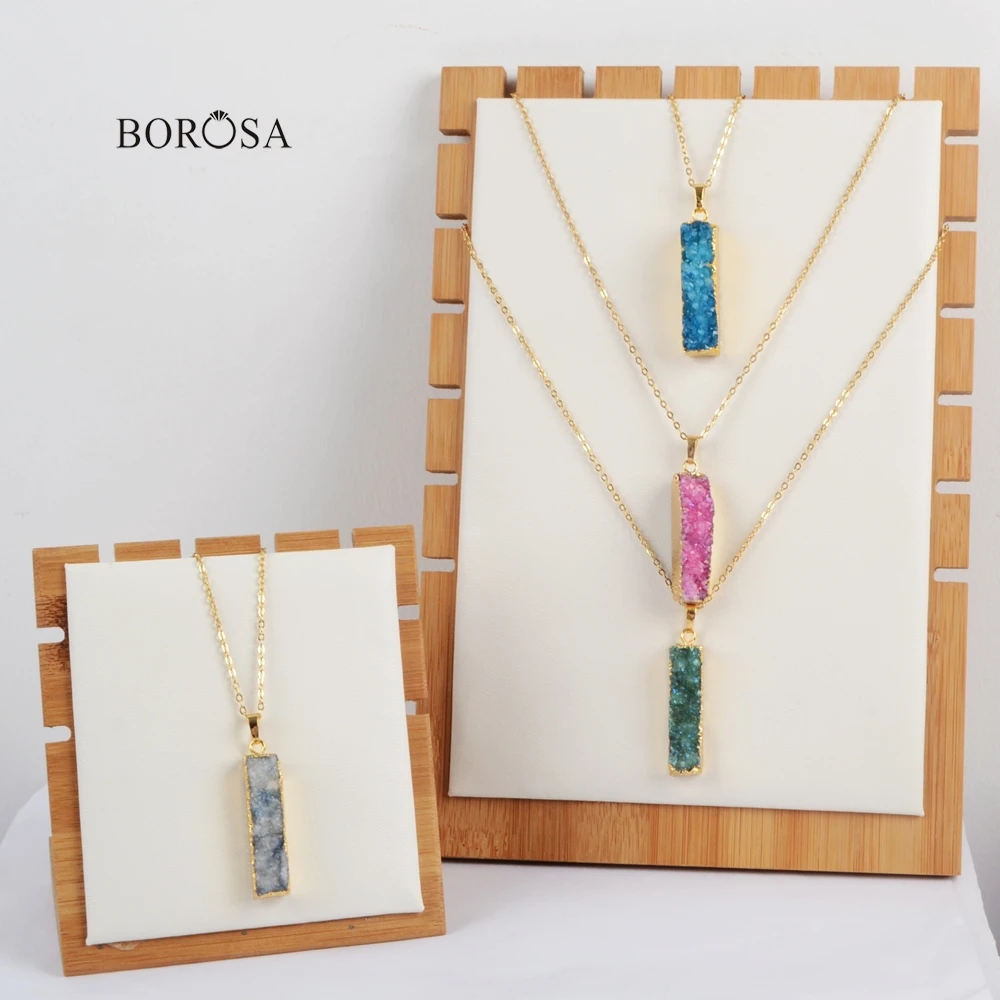 Женское Ожерелье с кулоном BOROSA летнее разноцветное ожерелье из натурального