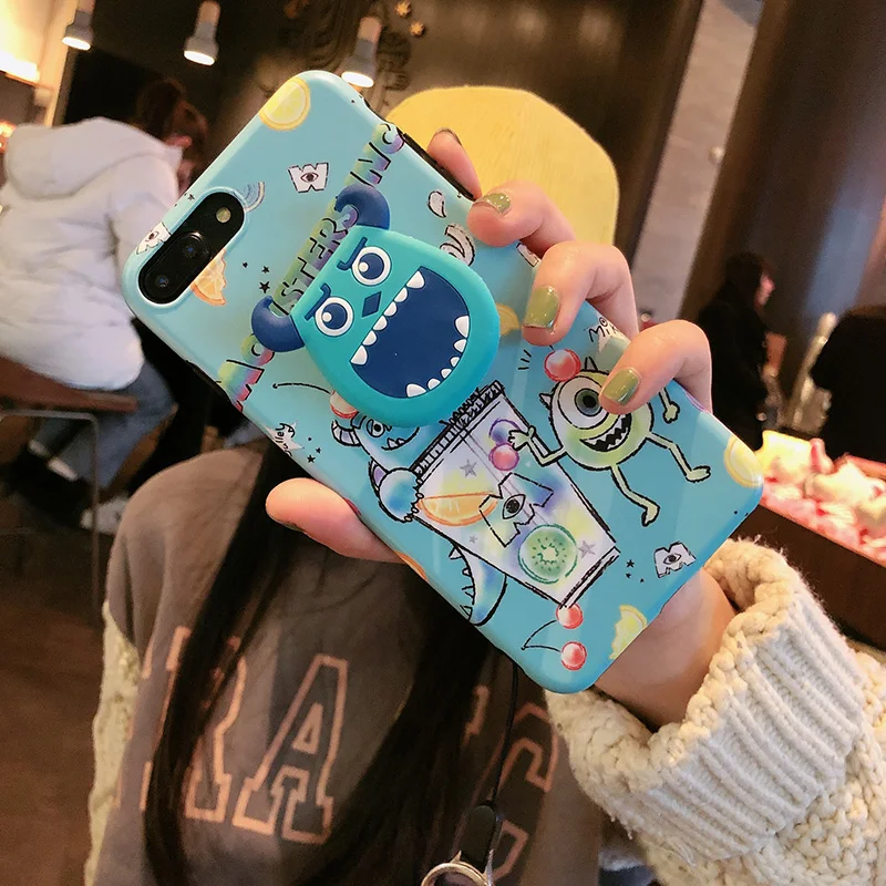 Мягкий чехол для iphone XS max Monsters, милый чехол Sullivan Mike для iphone 11 Pro 6 6s 7 8 plus, мультяшная оболочка+ подставка+ ремешок