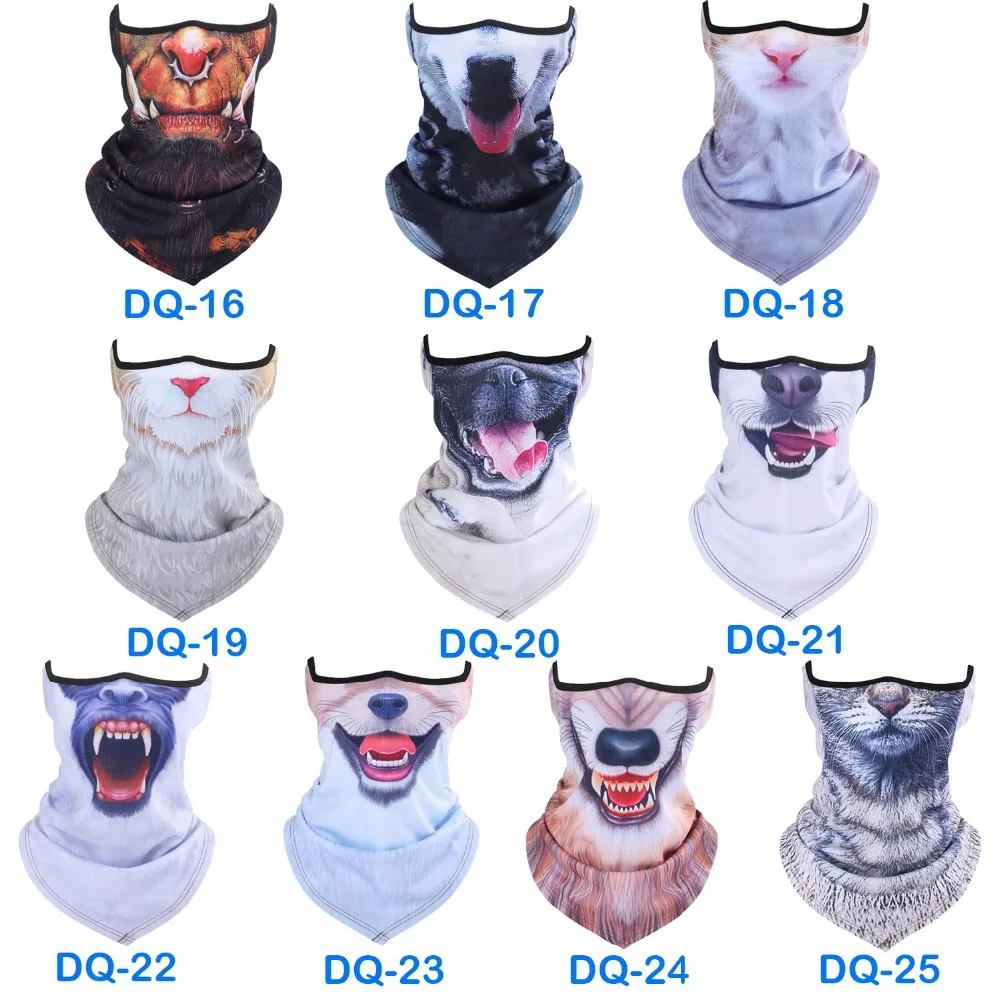 3D банданы для животных мотоциклетная маска лица кошка собака Хаски лыжная трубка