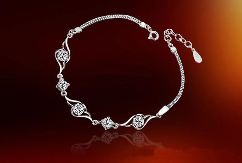 Новинка 2014 года 100% изделия стерлингового серебра 925 Ангел перо браслет Fine Jewelry