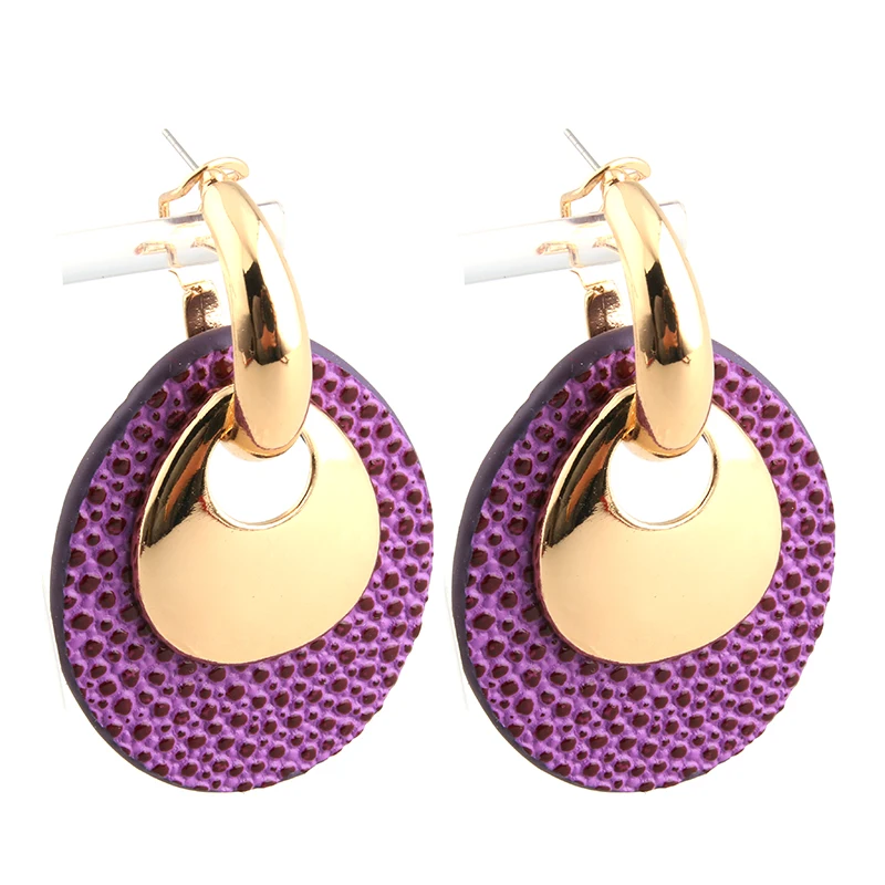 Большие серьги с каплями длинные из кожи жемчугом и леопардовым принтом