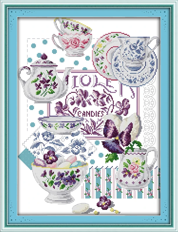 Набор для вышивки крестиком Cup tale рисунок напитков 14ct 11ct цветная хлопковая нить DMC