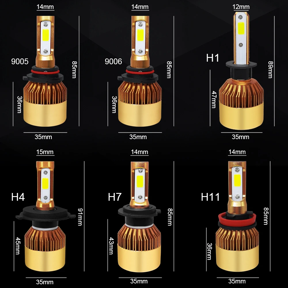 Roadsun H7 H4 светодиодный головной светильник лампы комплект 6000K 60W 12V 8000LM H3 H11 H1 H8 H9 9005