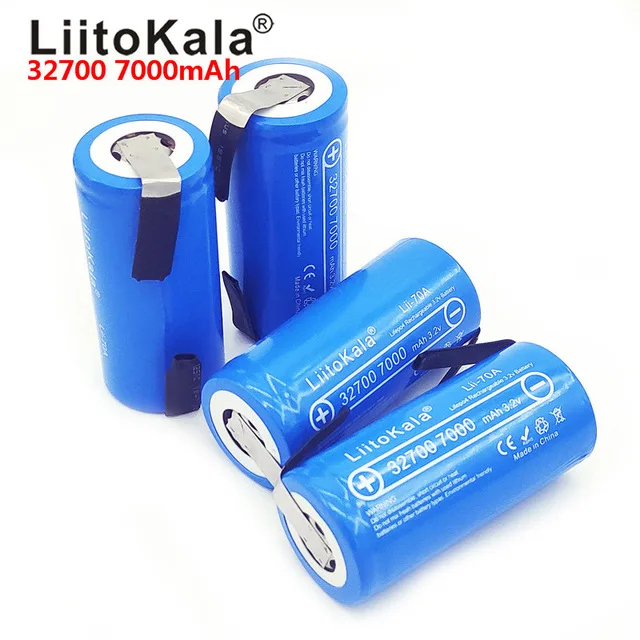 LiitoKala 3,2 V 32700 7000 mAh 6500 mAh LiFePO4 35A 55A аккумулятор высокой мощности непрерывный разряд батареи+ никелевые листы