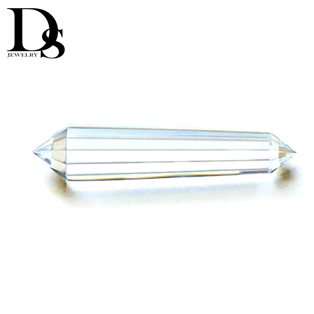 Hight Quality 60-65mm 12 Sided Clear Vogel Style Quartz Crystal Wand Double Point Inspired Spiritual Reiki Healing Crystal