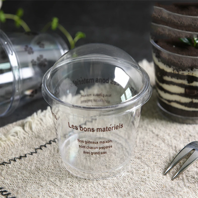 

50Pcs Cake Cups 200Ml Plastic Mousse Pudding Jelly Cups Ice Cream Maker Dessert Transparent Cake Storage With Lids Spoons