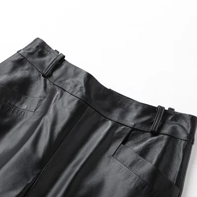 Sheepskin Half-length A-line Leather Skirt | Женская одежда