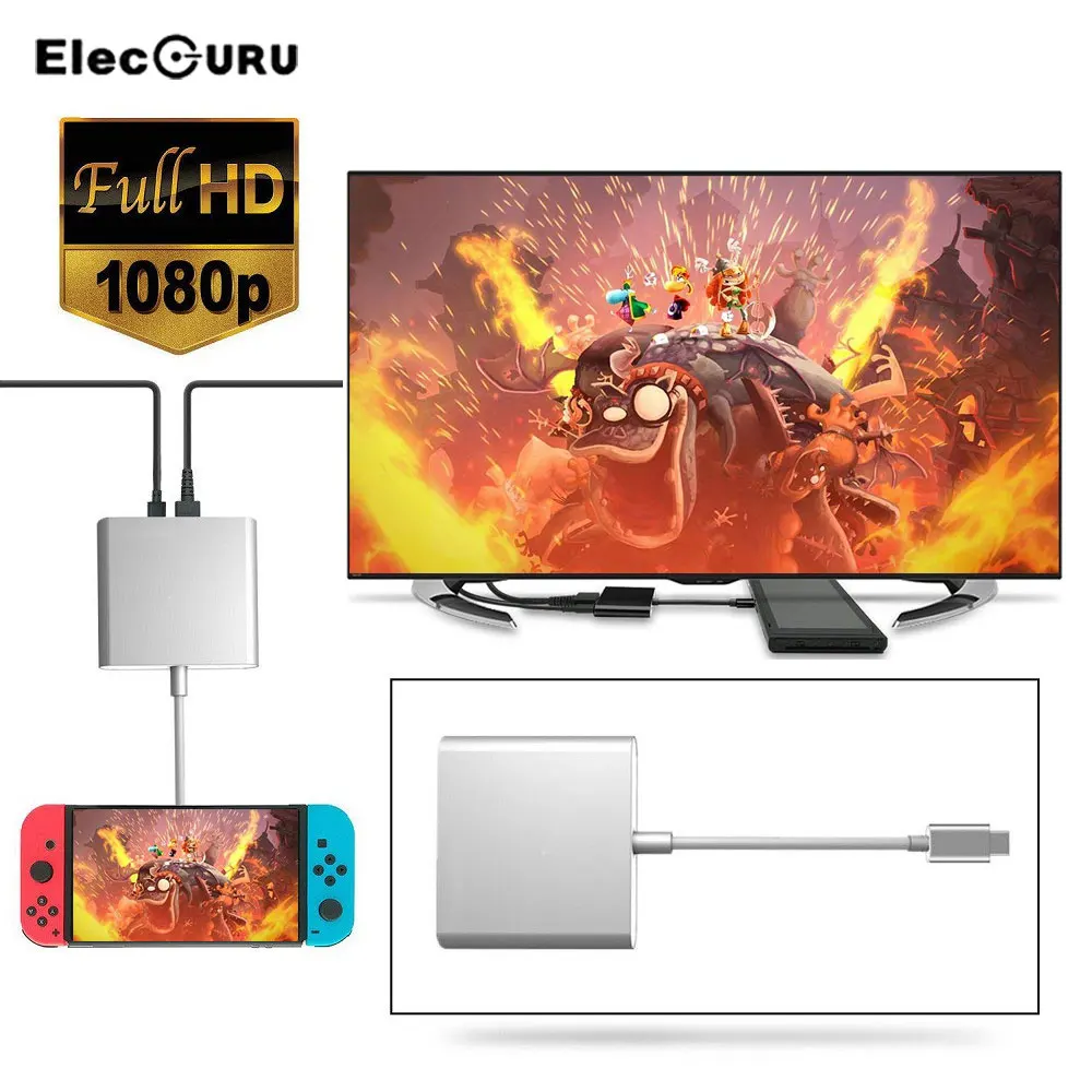 Адаптер типа C для переключателя запасная док станция ТВ HDMI кабель конвертера USB 3